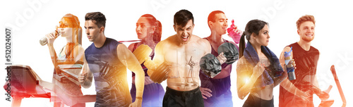 Double exposure of sporty p...