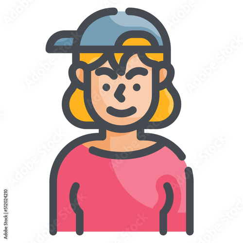 teenager line icon