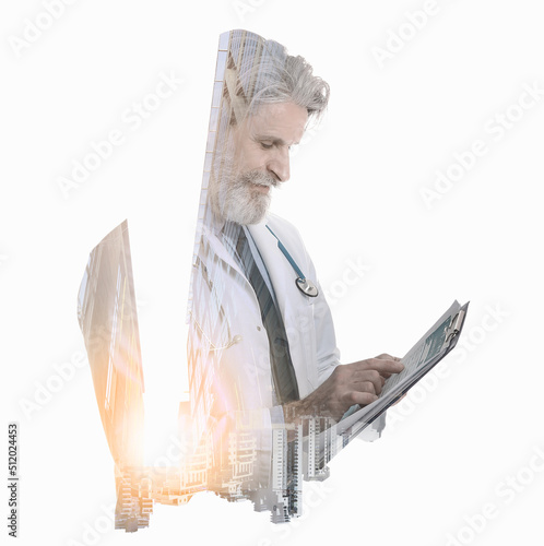 Portrait of senior male doc...