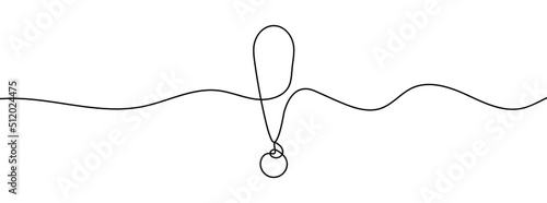 Exclamation mark linear background. One continuous line drawing of exclamation mark. Vector illustration. Exclamation point isolated