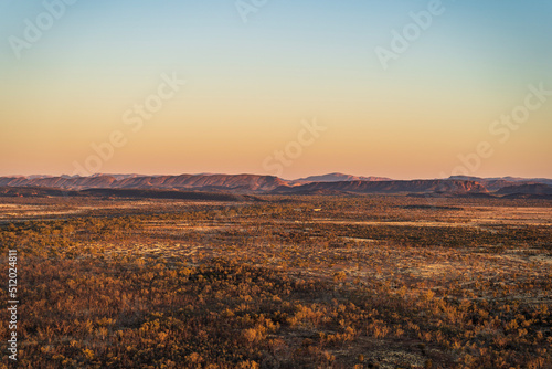 Aerial view of the landscape around Alice Springs  Central Australia.
