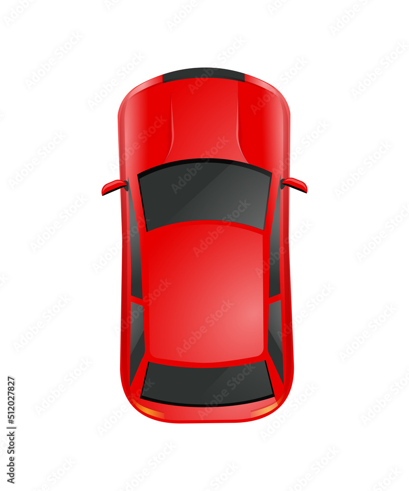 Red Car Top Composition Red Car Top Composition