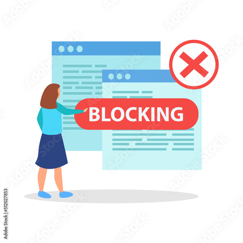 Blocked Websites Flat Composition