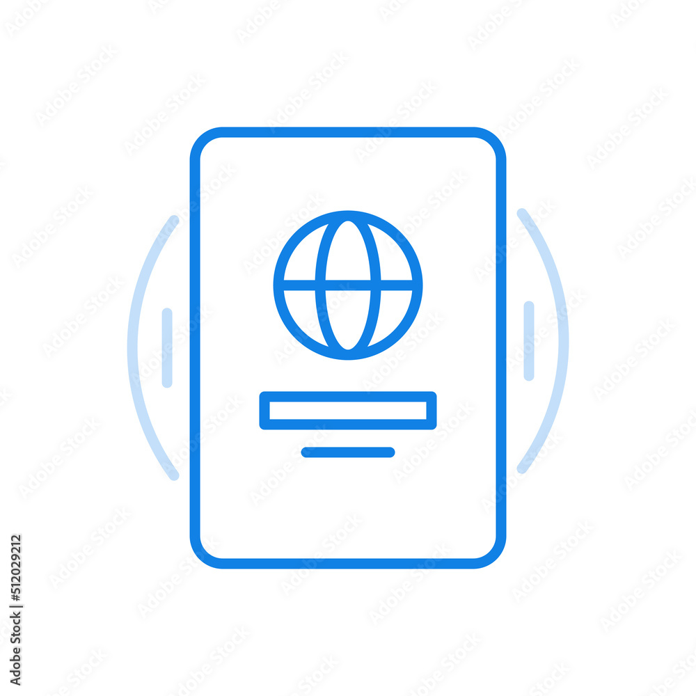 International passport vector line icon. Legal identity person for travel and immigration. International passport vector line icon. Legal identity person for travel and immigration.