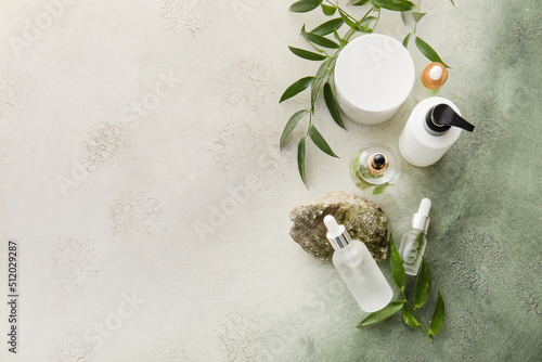 Bottles of natural serum, s...