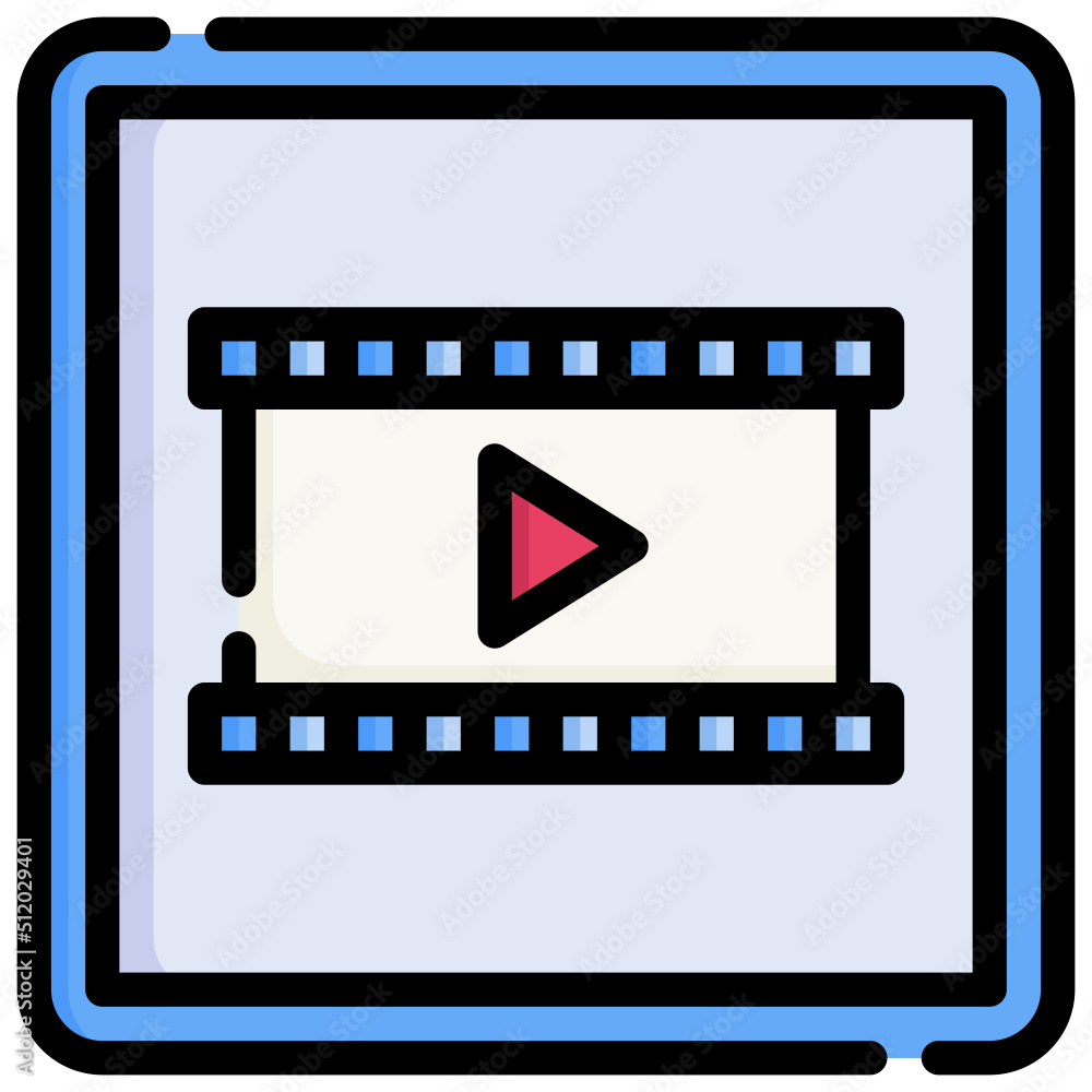 Fototapeta premium FLIM filled outline icon,linear,outline,graphic,illustration
