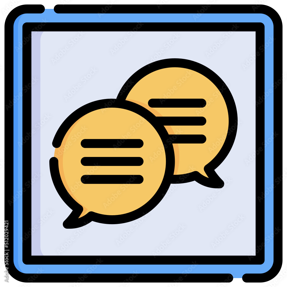 MESSAGING filled outline icon,linear,outline,graphic,illustration