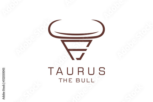 Letter F logo  Bull logo head bull logo  monogram Logo Design Template Element