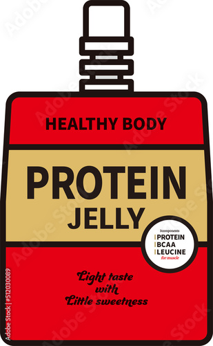 Illustration of protein jelly package