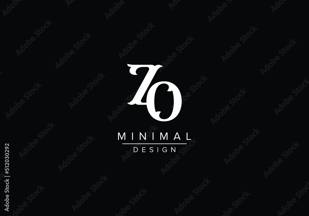 ZO, OZ Letter Logo Design with Creative Modern Trendy Typography - obrazy, fototapety, plakaty 