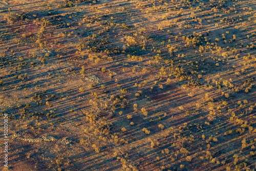 Aerial view of the landscape around Alice Springs, Central Australia.