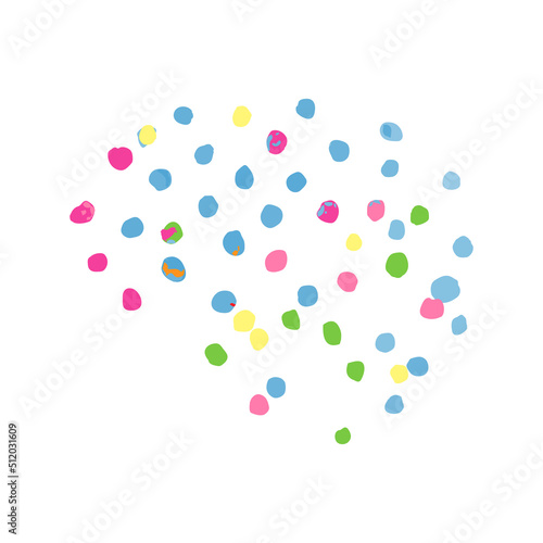 Vector colorful element, abstract doodle pattern isolated on white background