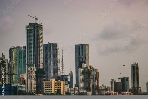 Canvas Print city life of mumbai in its rich infrastructure construction of new building for future
