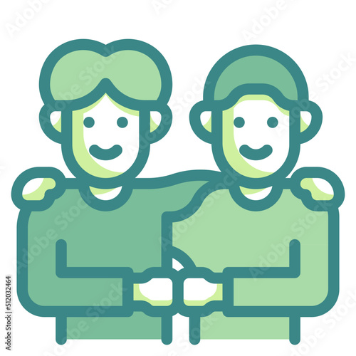 friend blue line icon