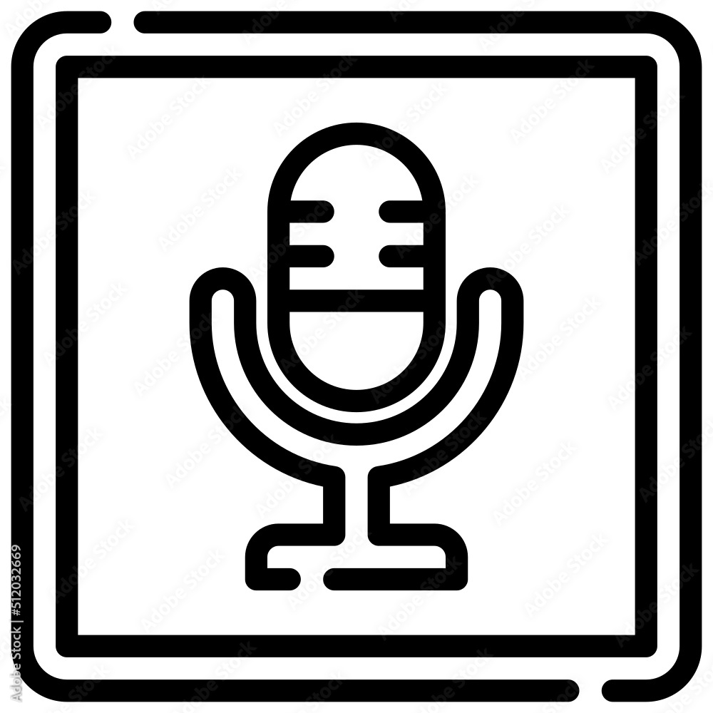 MICROPHONE line icon,linear,outline,graphic,illustration MICROPHONE line icon,linear,outline,graphic,illustration