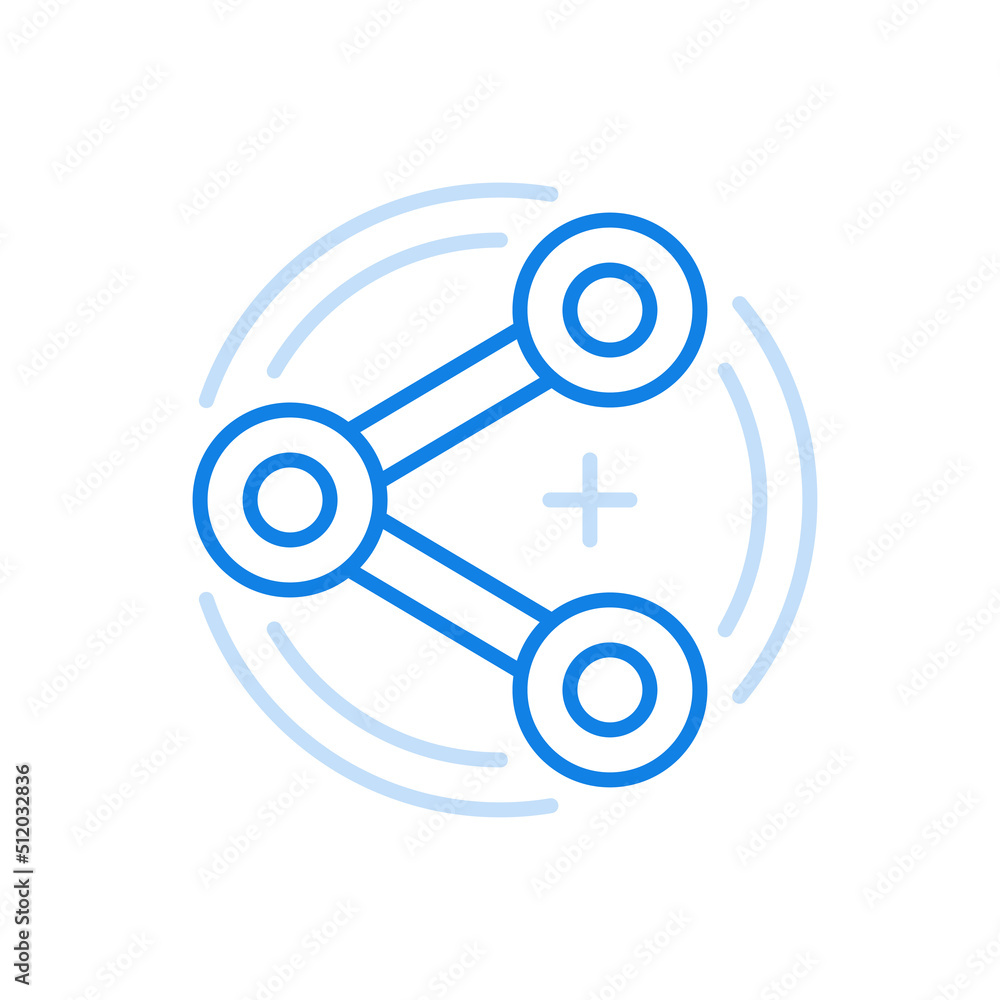 Statistics curve vector line icon. Analytical information creative chart.