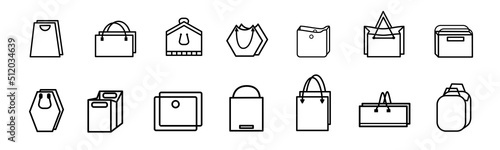 Free Download Set of icons bags in flat style. Vector illustration of bags for shopping, gifts and food packages shopping, gifts and food different shapes. - GFXLoad