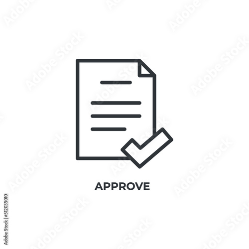 approve line icon. linear style sign for mobile concept and web design. Outline vector icon. Symbol, logo illustration. Vector graphics
