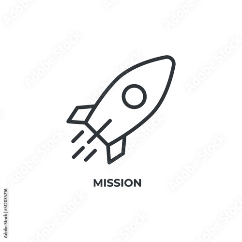mission line icon. linear style sign for mobile concept and web design. Outline vector icon. Symbol, logo illustration. Vector graphics