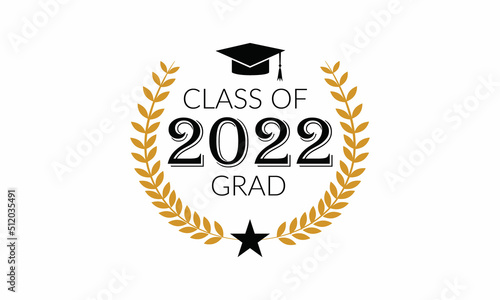 Class of 2022, Congratulations Graduates 2022. Celebration text poster. Graduates class of 2022 vector concept as template for cards, posters, banners, labels. SVG, PNG, PDF, JPG, Ai, EPS file format