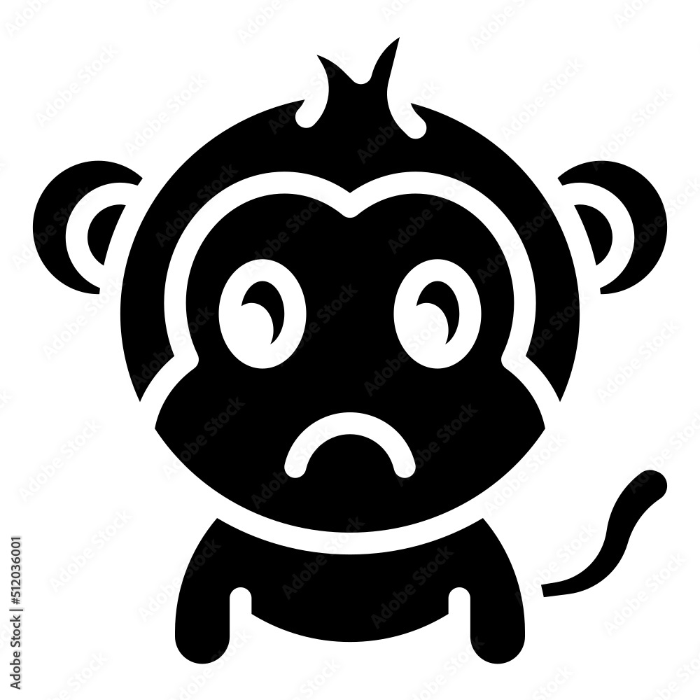 Fototapeta premium DISAPPOINTED glyph icon,linear,outline,graphic,illustration