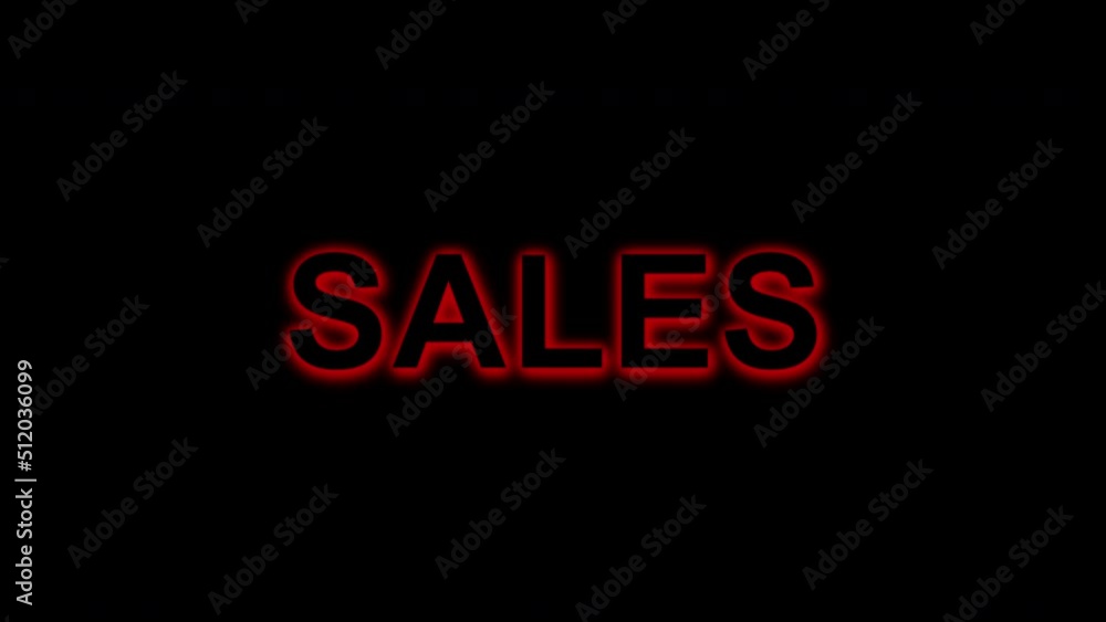 simple animation with word sales on black simple animation with word sales on black