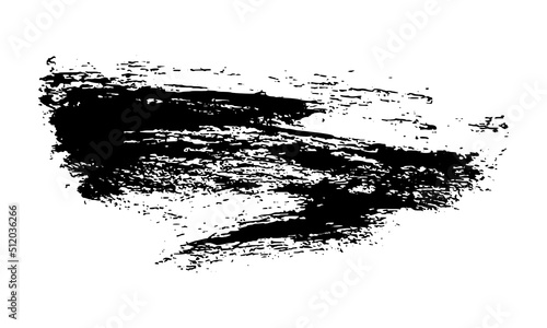 Black brush stroke on white background