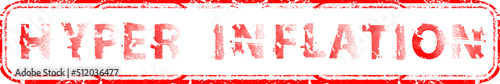 Hyper inflation stamp with  grunge distress rough edges fonts . Vector
