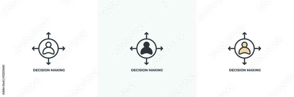 decision making icon. Line, solid and filled outline colorful version, outline and filled vector sign. Idea Symbol, logo illustration. Vector graphics decision making icon. Line, solid and filled outline colorful version, outline and filled vector sign. Idea Symbol, logo illustration. Vector graphics