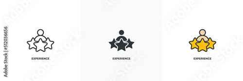 experience icon. Line, solid and filled outline colorful version, outline and filled vector sign. Idea Symbol, logo illustration. Vector graphics