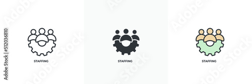 staffing icon. Line, solid and filled outline colorful version, outline and filled vector sign. Idea Symbol, logo illustration. Vector graphics
