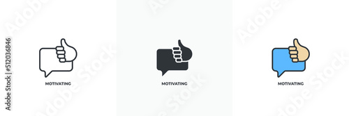 motivating icon. Line, solid and filled outline colorful version, outline and filled vector sign. Idea Symbol, logo illustration. Vector graphics