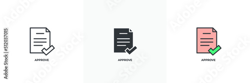 approve icon. Line, solid and filled outline colorful version, outline and filled vector sign. Idea Symbol, logo illustration. Vector graphics