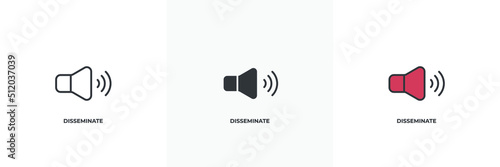 disseminate icon. Line, solid and filled outline colorful version, outline and filled vector sign. Idea Symbol, logo illustration. Vector graphics