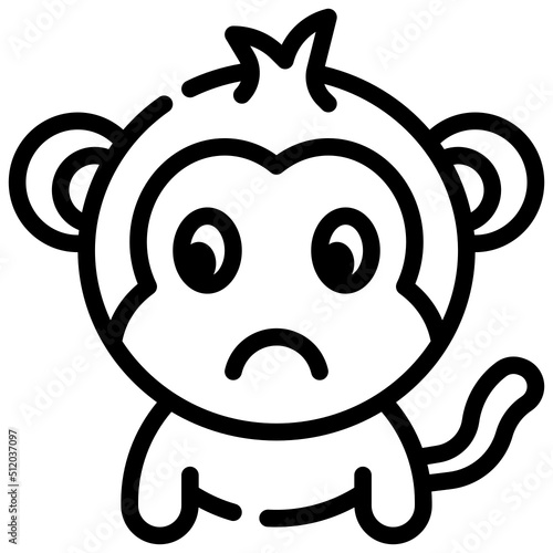 DISAPPOINTED line icon,linear,outline,graphic,illustration
