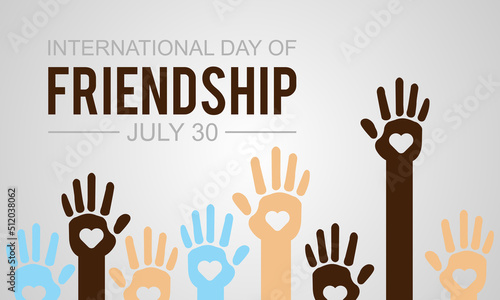 International Day of Friendship vector. Color hand print picture. Important day
