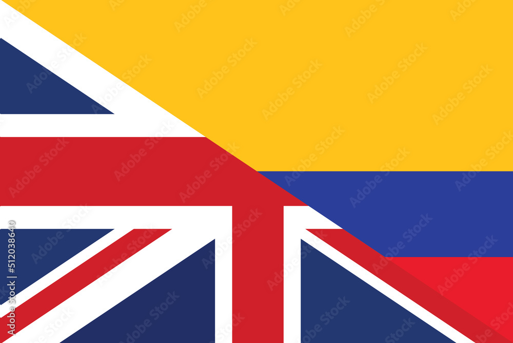 United Kingdom Britain UK Colombia friendship national flag cooperation diplomacy country emblem United Kingdom Britain UK Colombia friendship national flag cooperation diplomacy country emblem