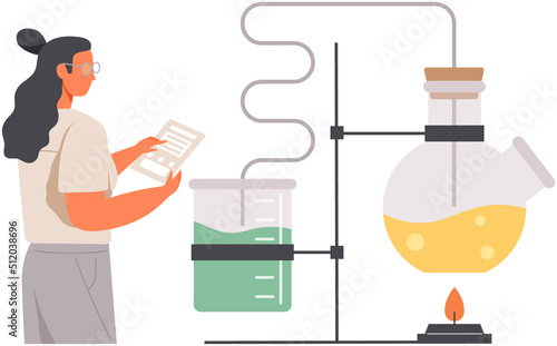 Scientist researcher makes lab analysis with equipment liquid in flask. Study chemistry science. Biologist, laboratory assistant conducting scientific experiment, chemical research with reagent