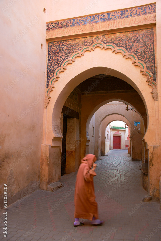 Medersa Ben Youssef (s.XVI).Marrakech.Ciudad Imperial.Marruecos.Africa.