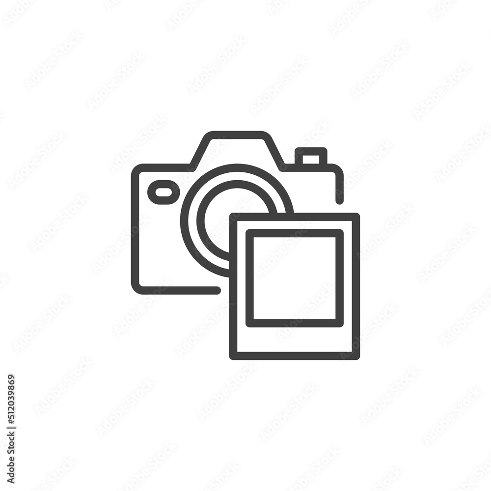 Photo shooting line icon Photo shooting line icon