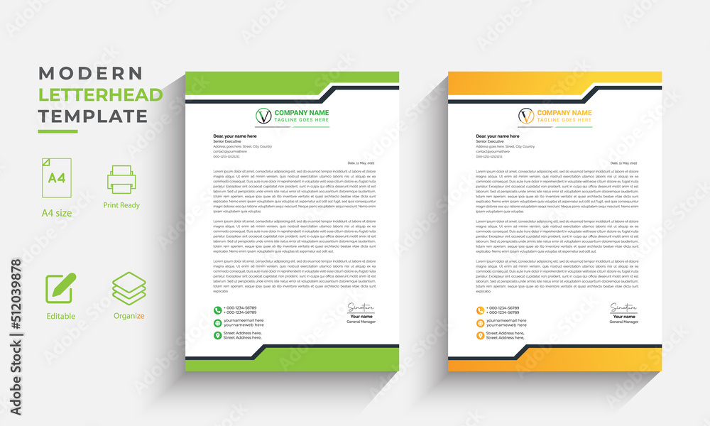 Modern Professional Letterhead Template Design Modern Professional Letterhead Template Design