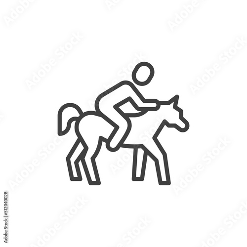 Horse racing line icon