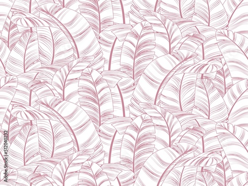 Feathers seamless pattern. Pink plume. Contour flamingo plumage. Repeated print. Exotic birds wings. Boa weightless elements. Curved quills. Natural fluffy plumalet. Vector background