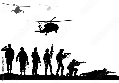 silhouette of a salute soldier in black and white.