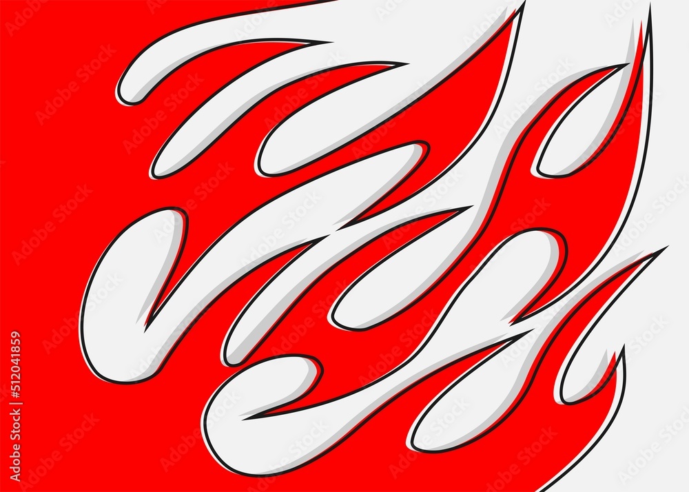 Fototapeta premium Simple background with red flame pattern