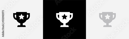 Trophy icon in flat design symbol, vector illustration