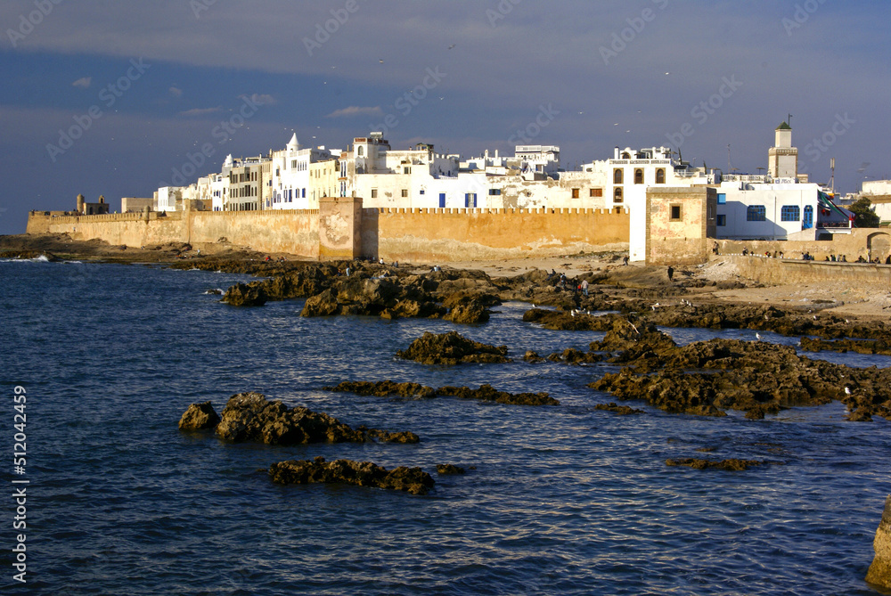 Skala de la casbah vista desde la Skala del puerto.Essaouira (mogador). Costa Atlantica. Marruecos. Magreb. Africa.