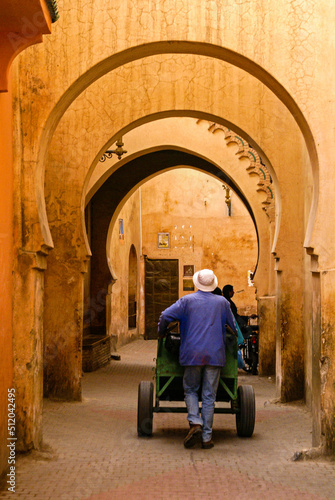 Quadro su tela Callejon junto a la Madrasa Ben Youssef (S
