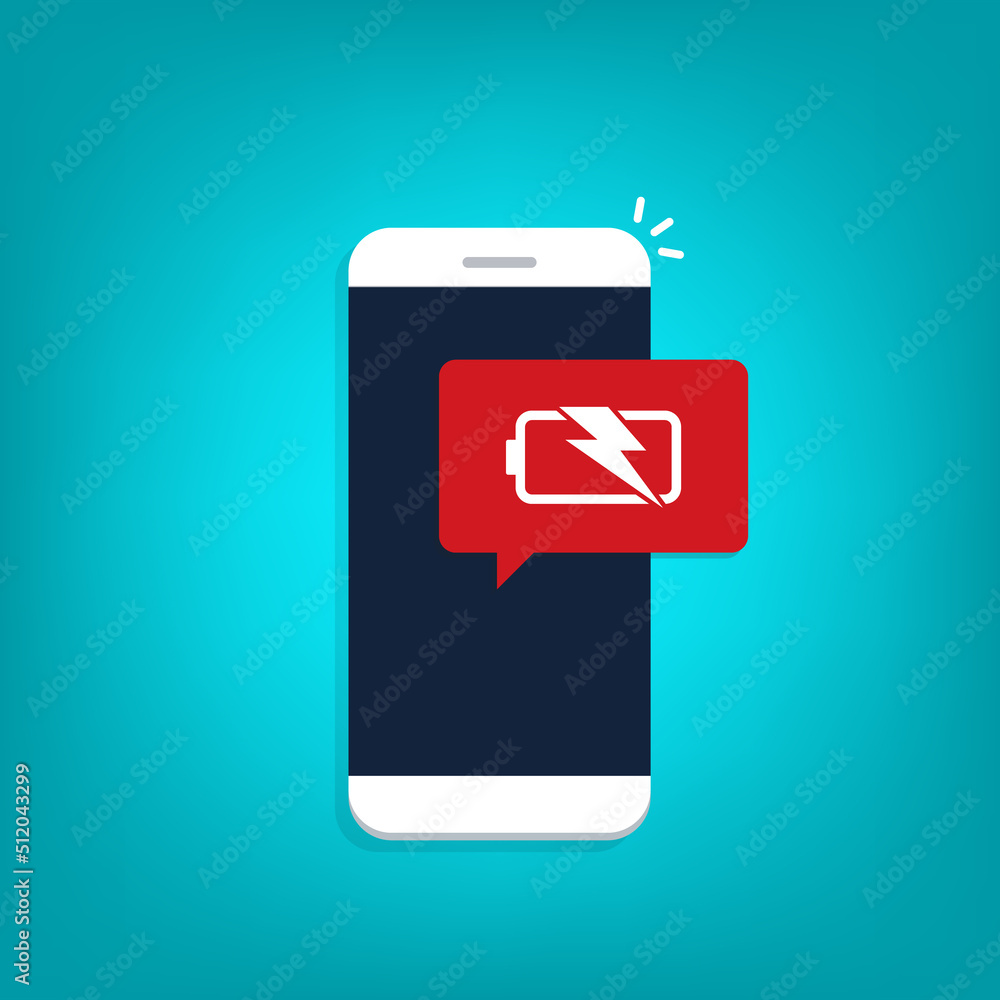 Mobile phone battery notification. Cellular battery indicator.	