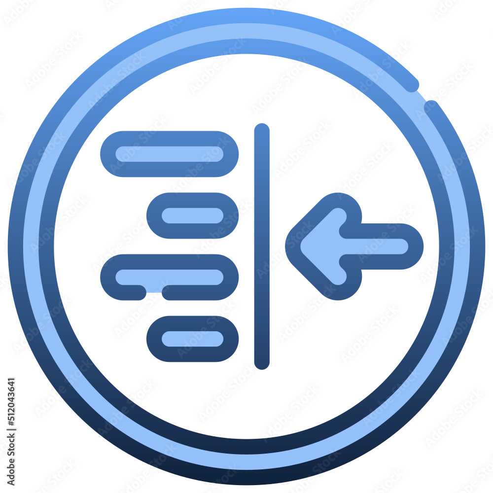 LEFT INDENTATION Gradient icon,linear,outline,graphic,illustration LEFT INDENTATION Gradient icon,linear,outline,graphic,illustration